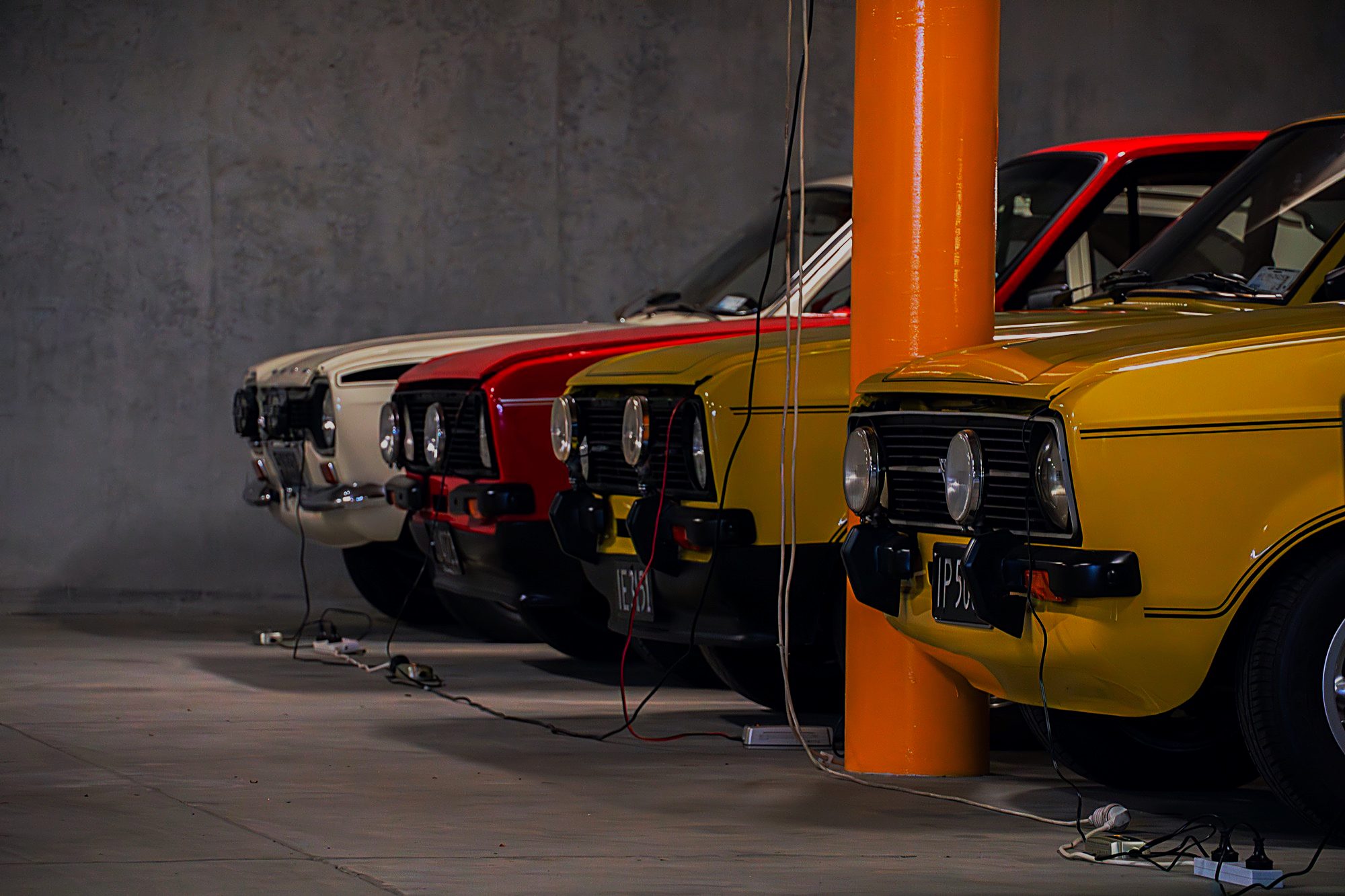 Classic Ford Escort grilles in formation